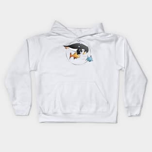 Penguin Swim Teacher (Color) Kids Hoodie